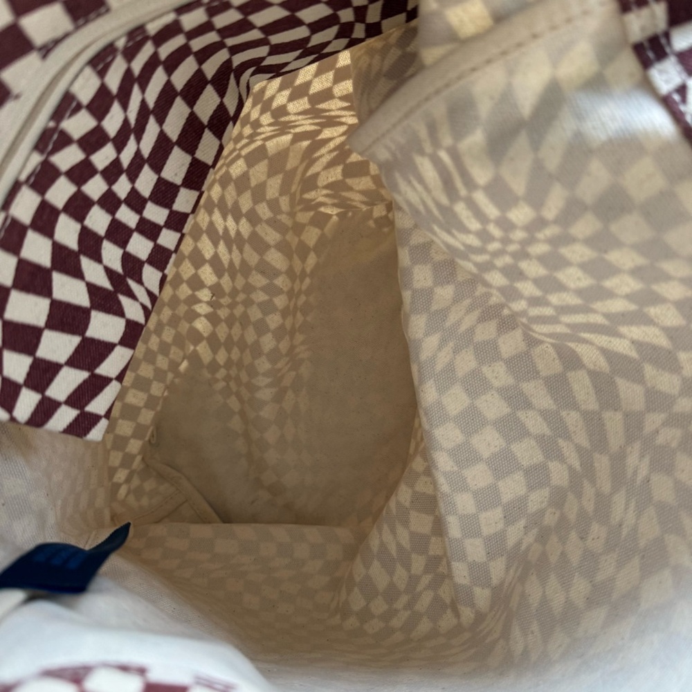 Baggu Canvas Duck Bag Maroon Trippy Checker - Picture 5 of 9